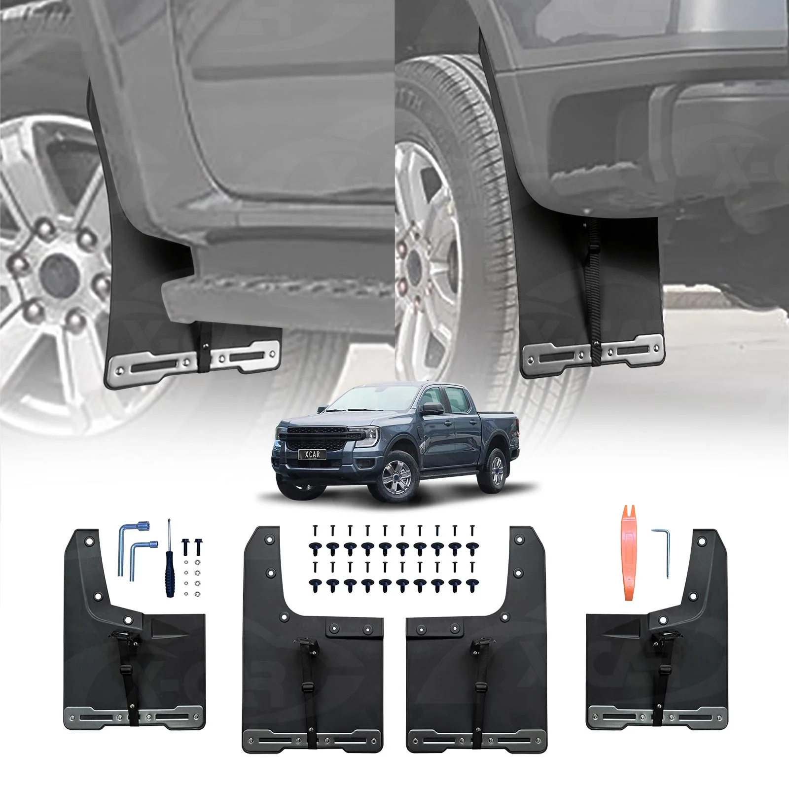 Mud Flaps for Ford NEXT-GEN Ranger Dual Cab 2022-Onwards Splash Guards Mudguard Fender - Image 9