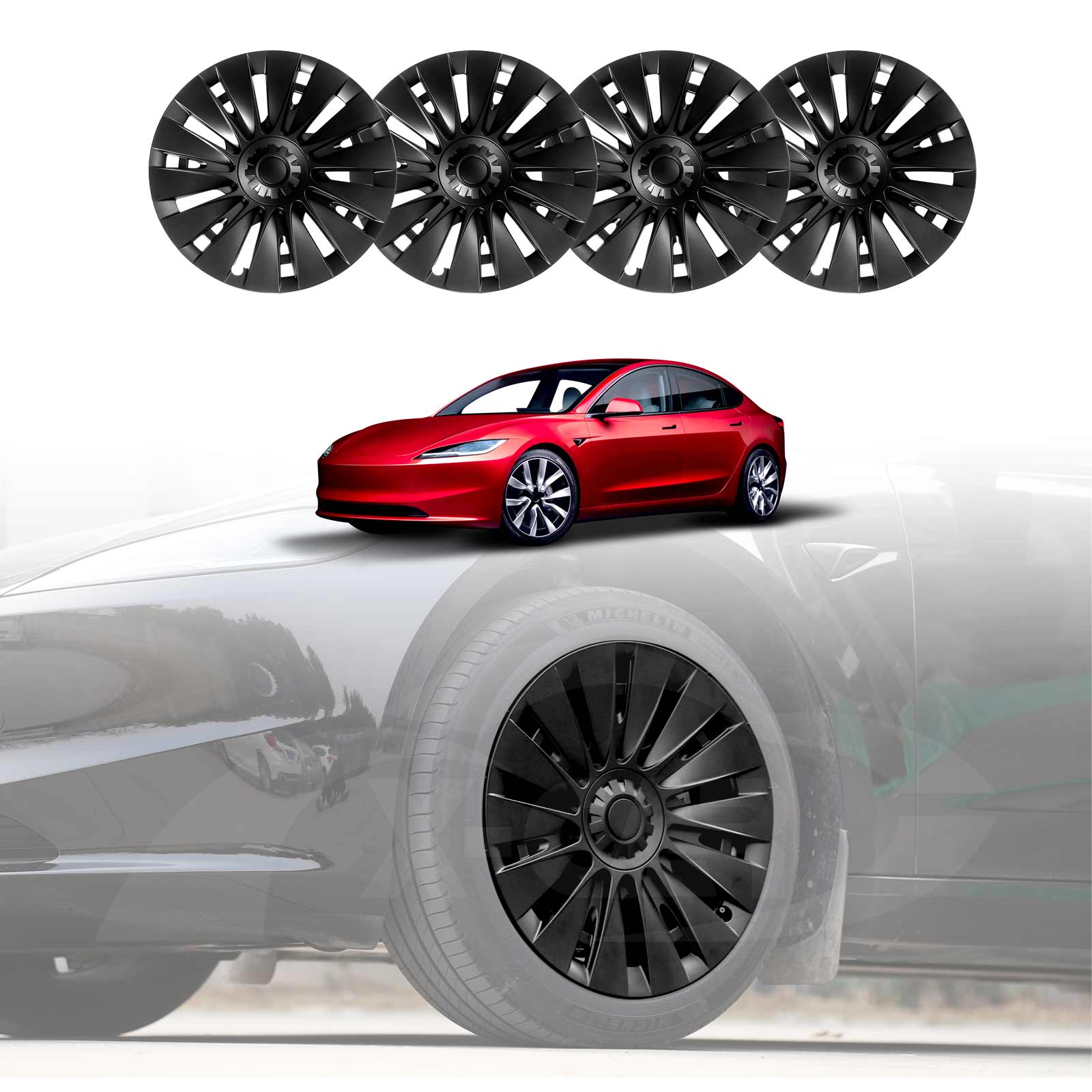 Tesla Model 3 Highland 18'' Wheel Protector Cover Hub Caps 2023-Onwards - Image 2