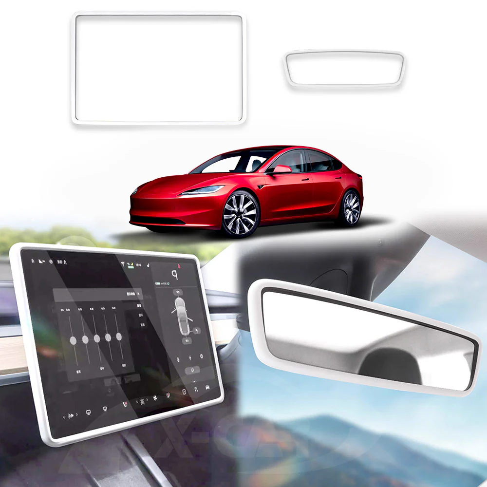 Tesla Model 3 Highland Screen Protector Rearview Mirror Frame Protection Silicone Cover 2023-Onwards