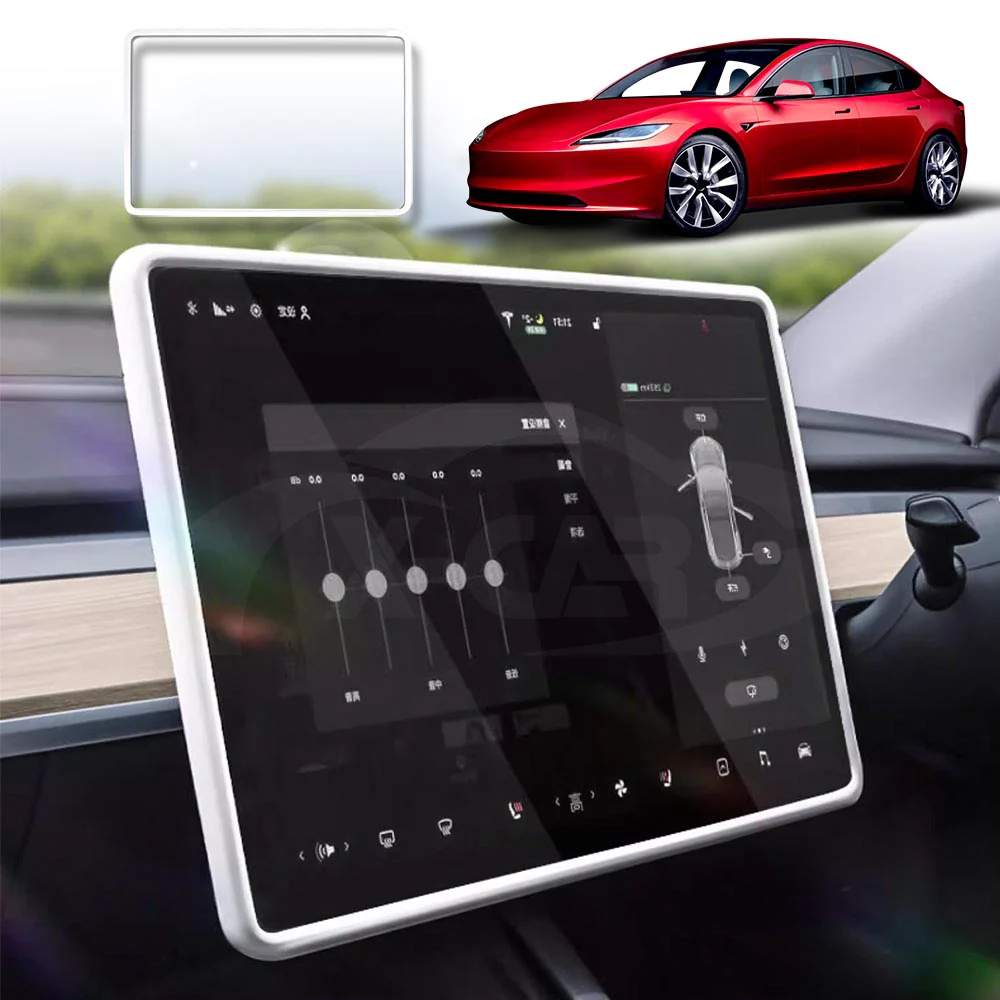 Tesla Model 3 Highland Screen Protector Rearview Mirror Frame Protection Silicone Cover 2023-Onwards - Image 2