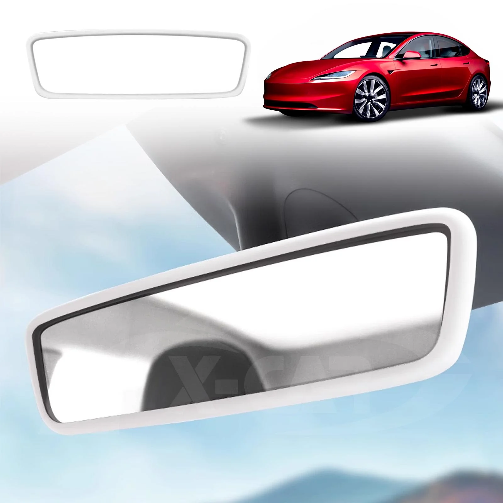 Tesla Model 3 Highland Screen Protector Rearview Mirror Frame Protection Silicone Cover 2023-Onwards - Image 3