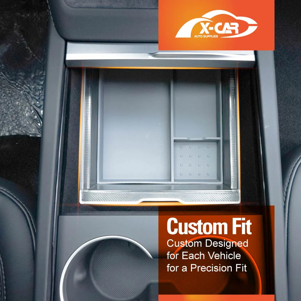 Tesla Model 3 Highland 2023-Onwards Centre Console Organiser Tray Storage Container with Silicone Mat - Image 9