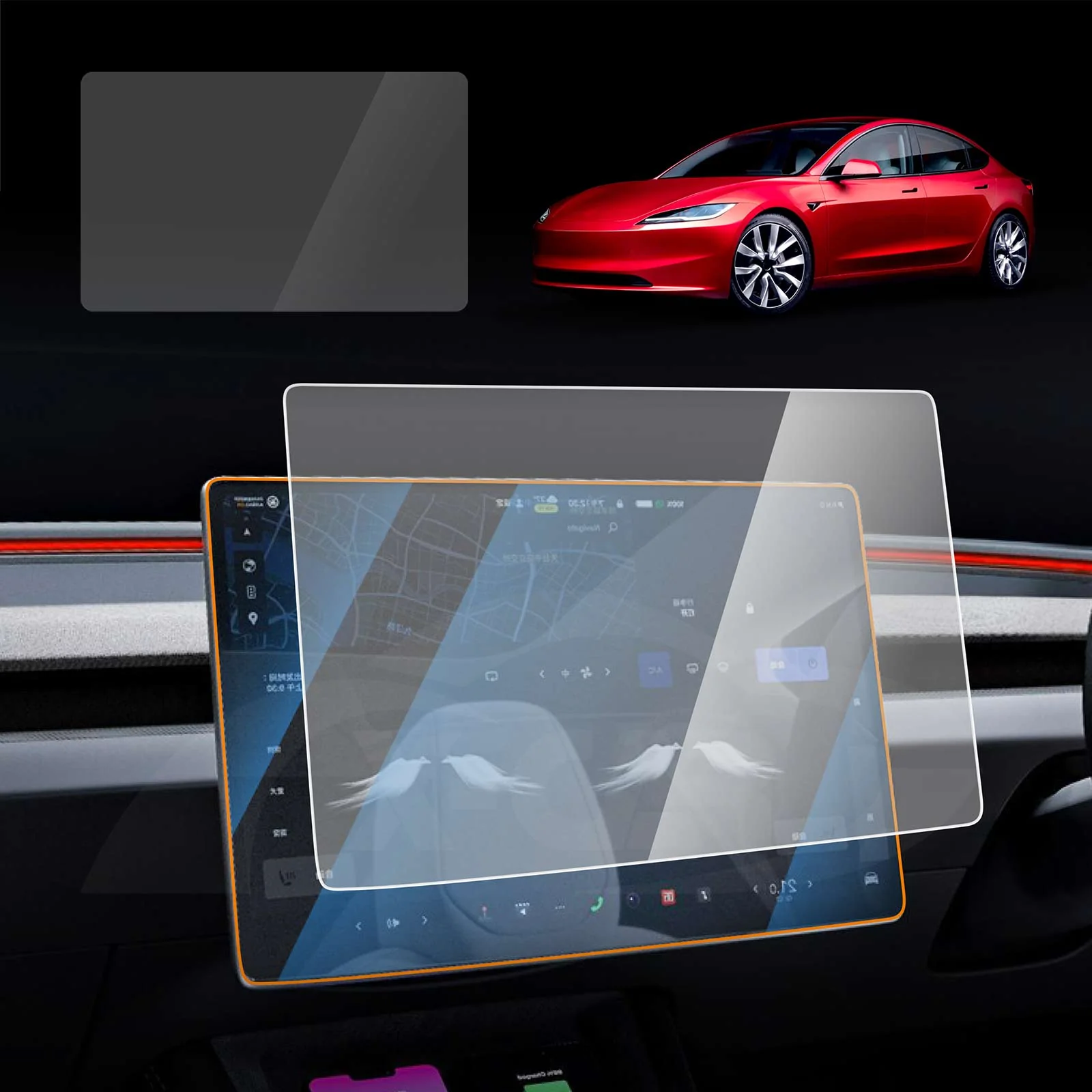Tesla Model 3 Highland 2023-Onwards Screen Protector Touchscreen 9H Tempered Glass Anti-Scratch - Image 6