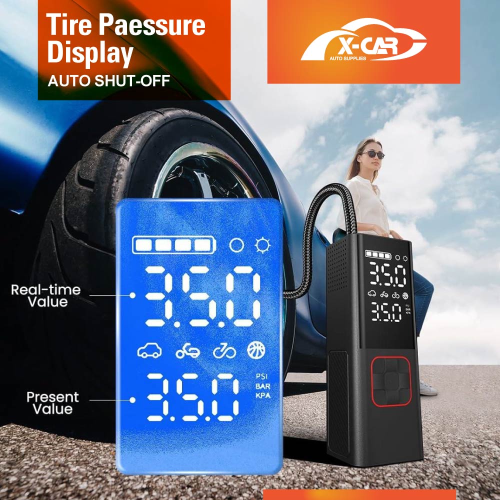 Portable Air Compressor Pump with Digital Pressure Gauge Rechargeable - Image 3