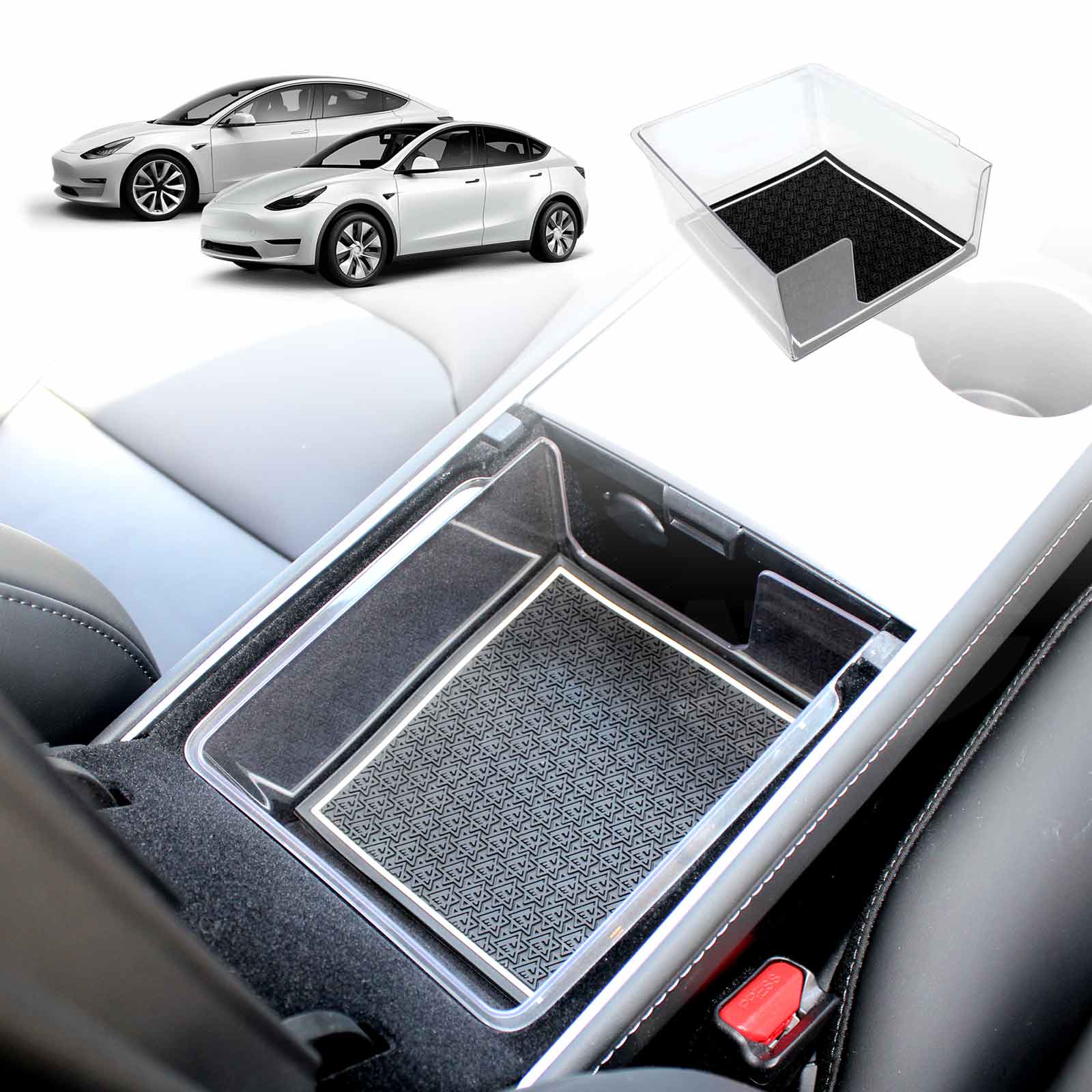 Premium Centre Console Organiser Tray for Tesla Model 3/Y Armrest Storage Box Cubby Drawer Container - Image 2