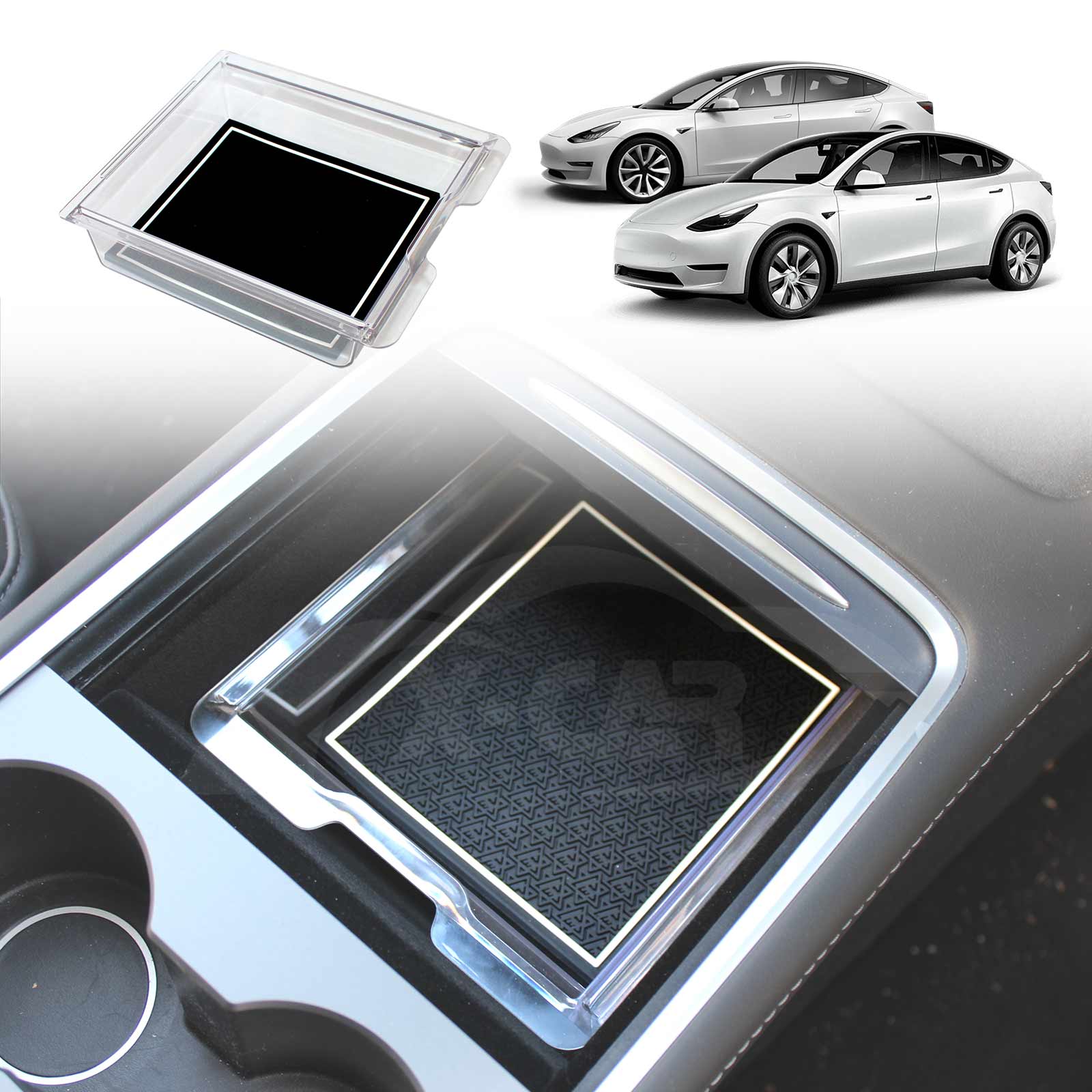 Premium Centre Console Organiser Tray for Tesla Model 3/Y Armrest Storage Box Cubby Drawer Container - Image 3