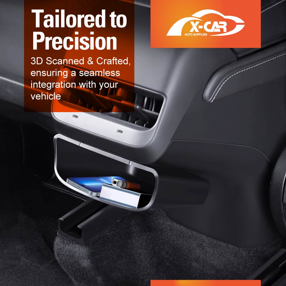 Rear Air Vent Storage Box with Kick Panel for Tesla Model Y 2022-2025 - Image 5