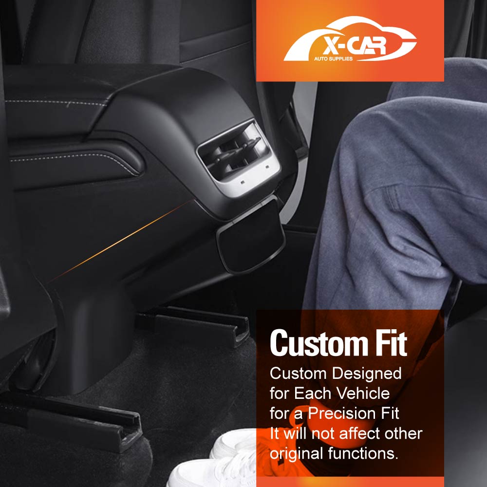 Rear Air Vent Storage Box with Kick Panel for Tesla Model Y 2022-2025 - Image 6