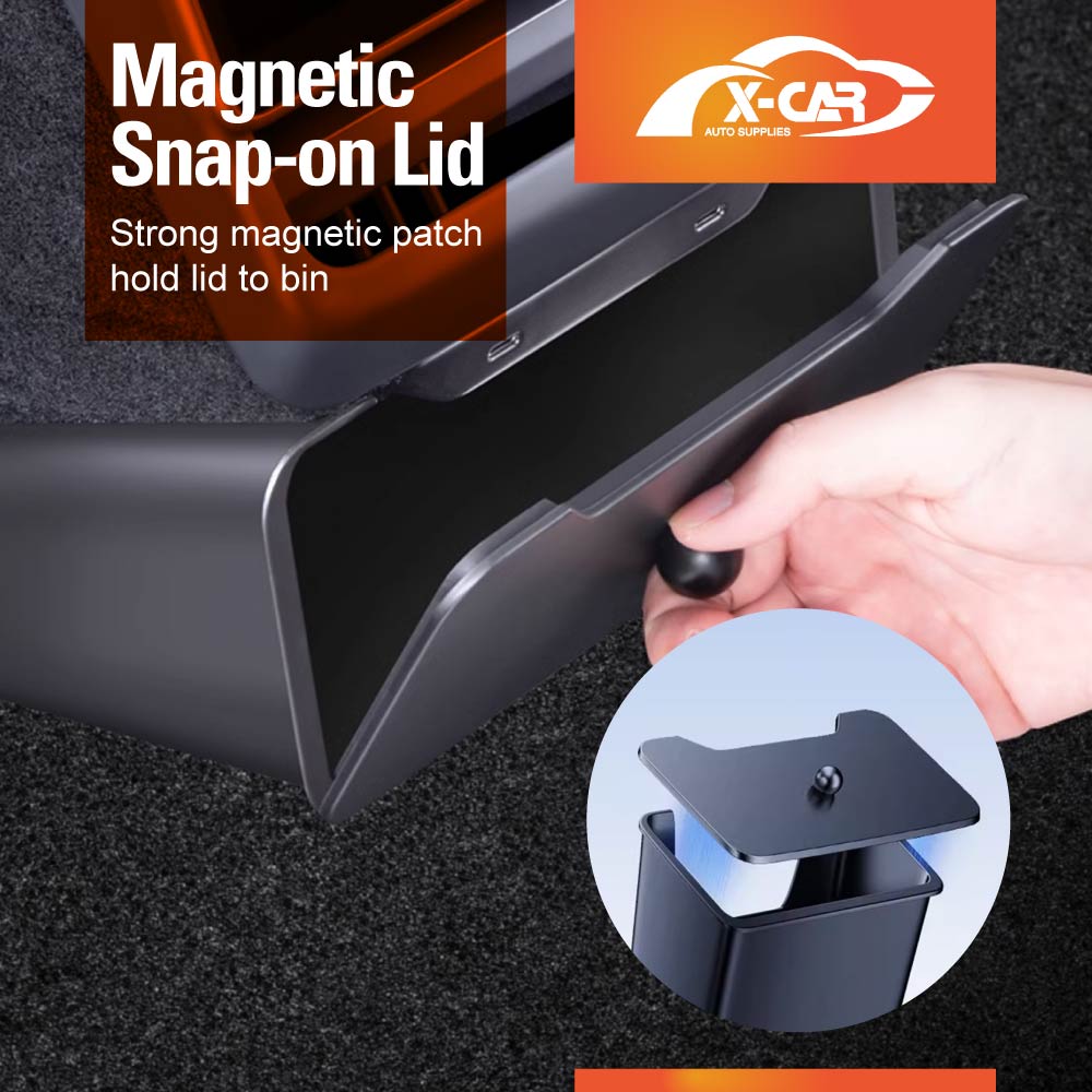 Rear Bin with Magnetic Lid for Tesla Model 3 Highland 2023-Onwards Trash Can Car Organiser - Image 6