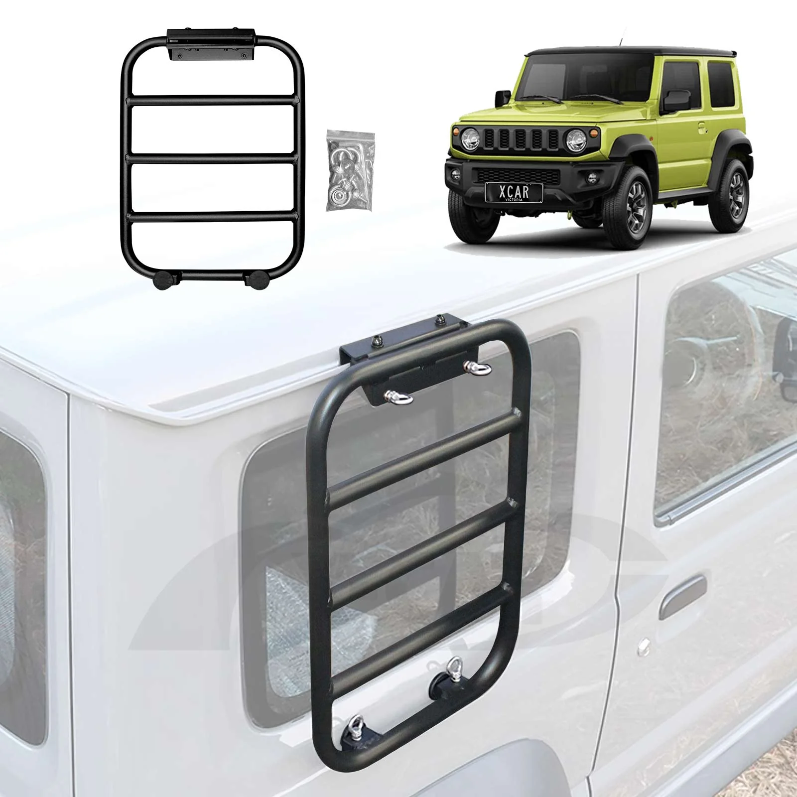 Rear Ladder/ Side Ladder for Suzuki Jimny 3-Door 2018-Onwards Tailgate Climbing Rack Aluminum Alloy - Image 8