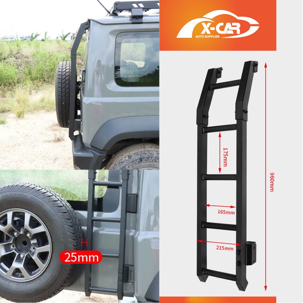 Rear Ladder/ Side Ladder for Suzuki Jimny 3-Door 2018-Onwards Tailgate Climbing Rack Aluminum Alloy - Image 7