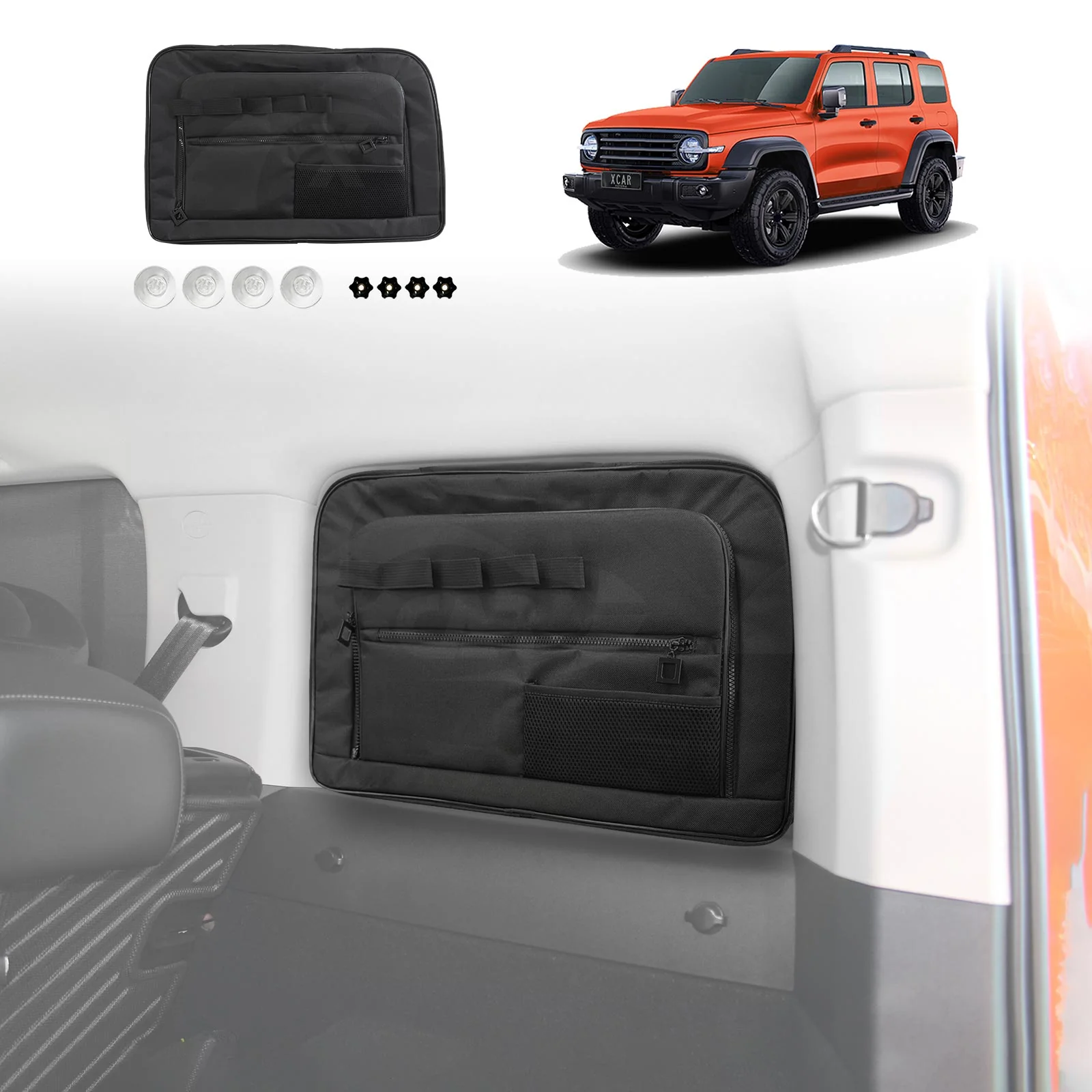 Port Window Storage Bags for GWM Tank 300 Tank300 2023-Onwards Car Trunk Boot Hanging Organizer Car Accessories Set of 2 - Image 10