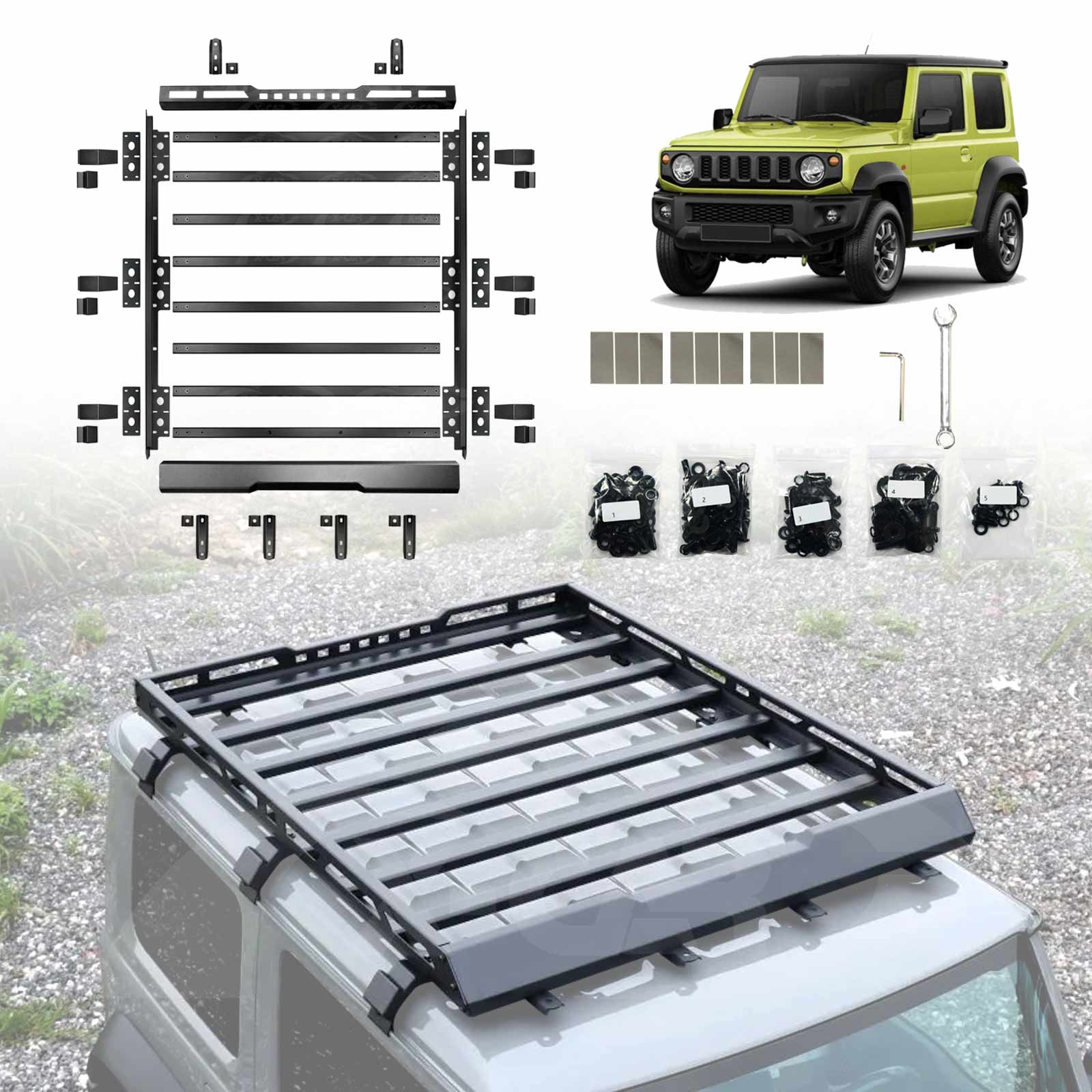 Roof Rack Side Awning for Suzuki Jimny 3-Door 2018-Onwards Multi-Functional Expansion Platform 4WD Off-Road Accessories - Image 15