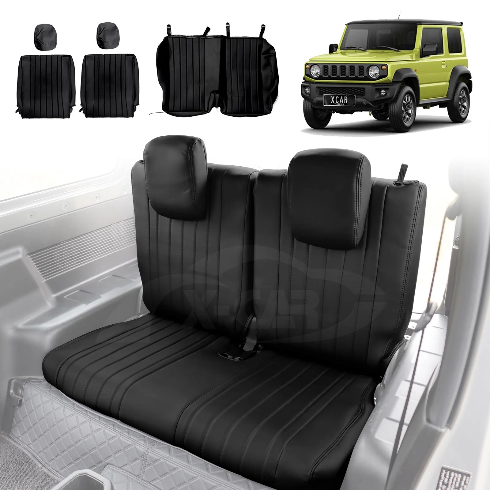 Seat Covers for Suzuki Jimny 3-Door 2018-Onwards Premium Vintage PU Leather - Image 27