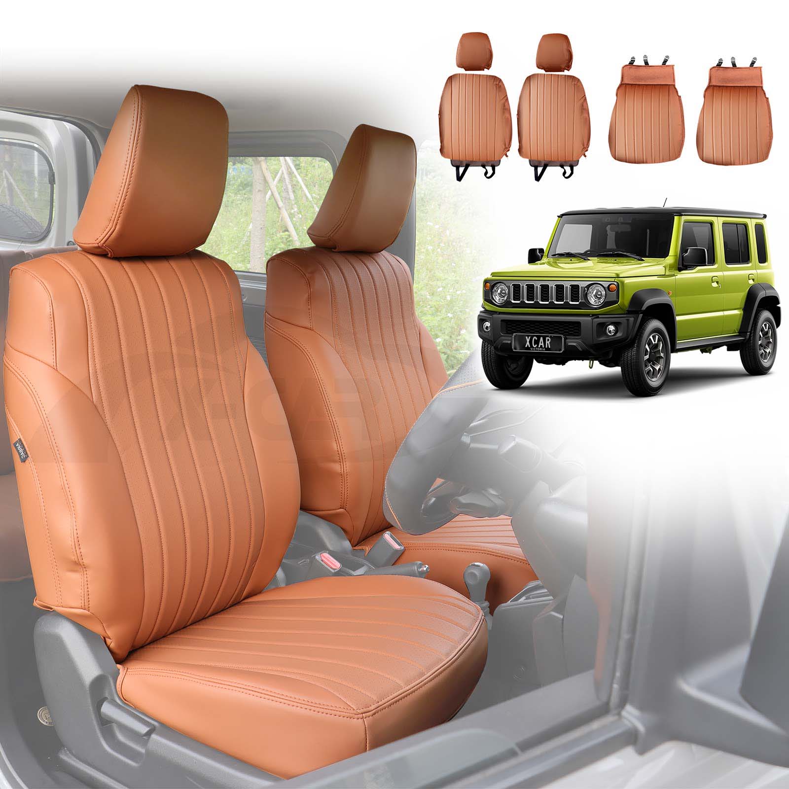 Seat Covers for Suzuki Jimny XL 5-Door 2023-Onwards Premium Vintage PU Leather - Image 27