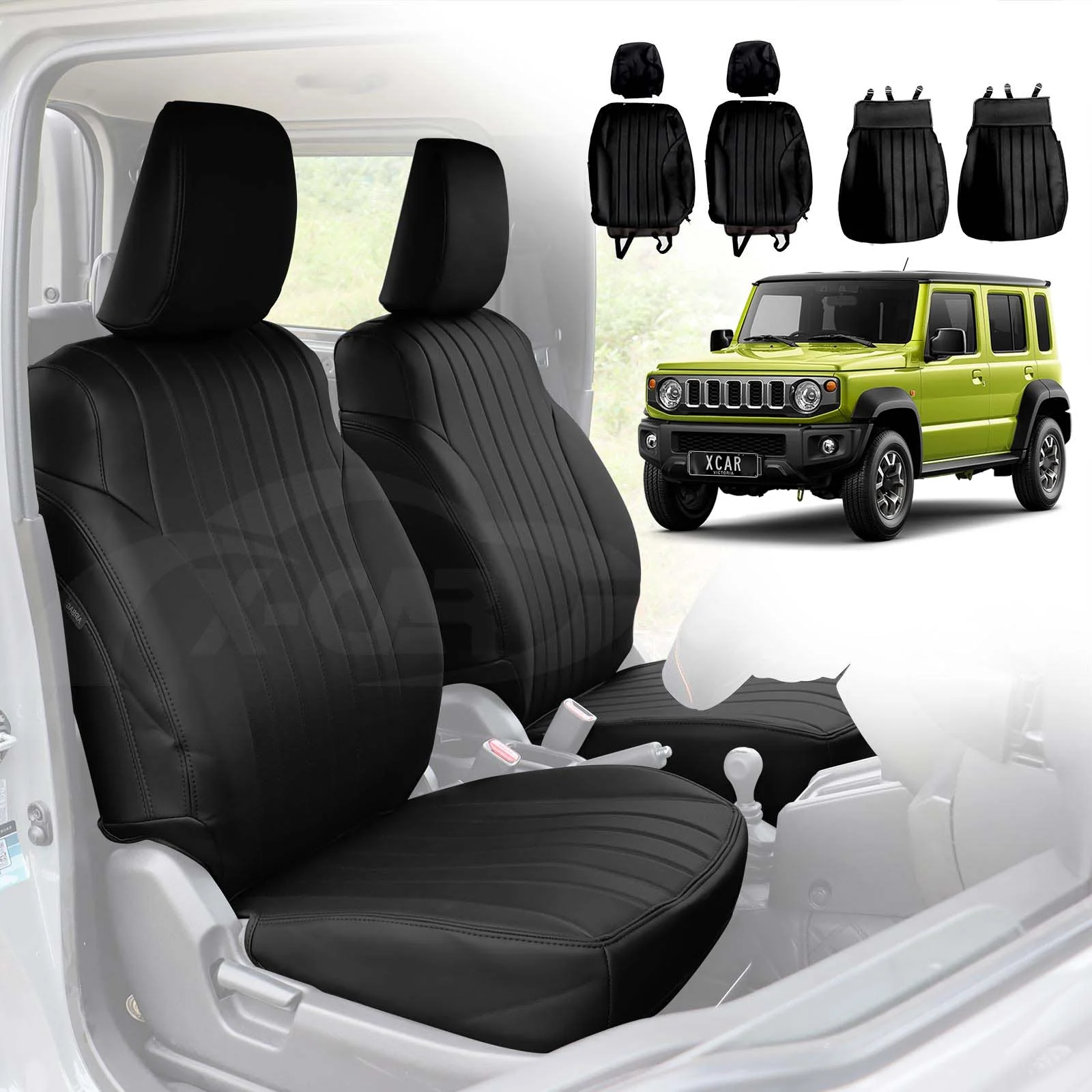 Seat Covers for Suzuki Jimny XL 5-Door 2023-Onwards Premium Vintage PU Leather - Image 29
