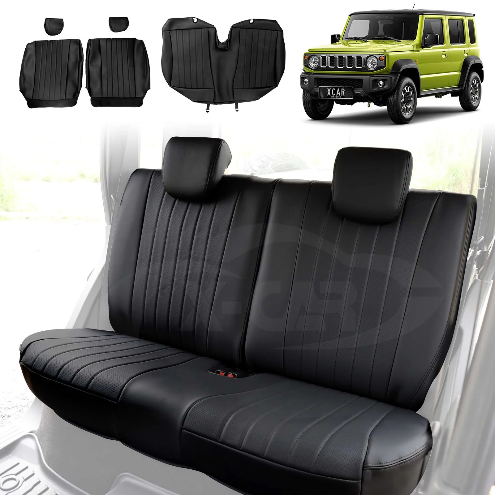 Seat Covers for Suzuki Jimny XL 5-Door 2023-Onwards Premium Vintage PU Leather - Image 30