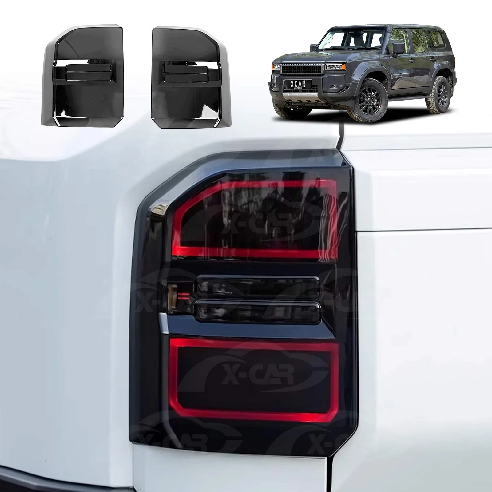 Tail Light Cover Trim for Toyota Prado 250 Series 2024-Onwards Rear Lamp Frame Guard