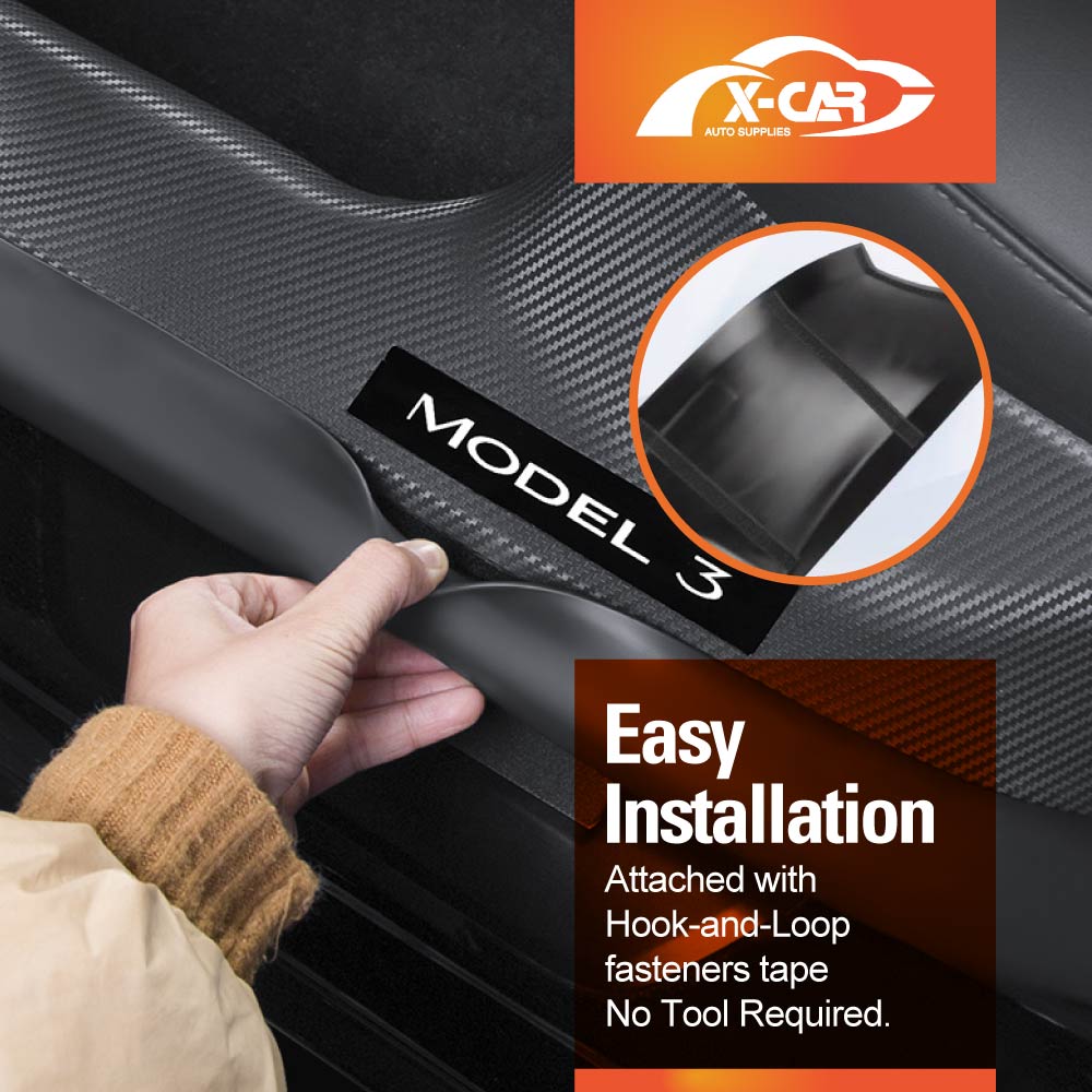 Tesla Model 3 Highland Door Sill Protector Carbon Fiber Style - Image 12