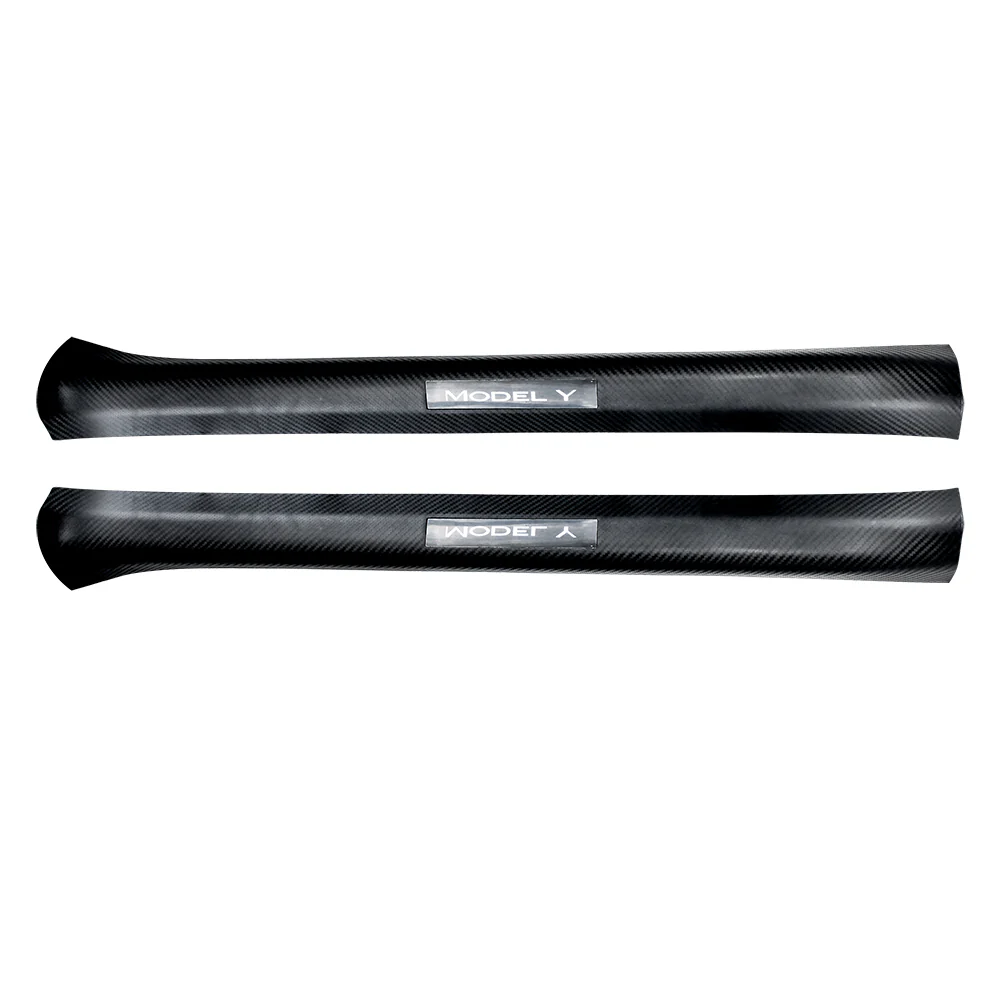 Tesla Model Y 2021-2025 Front and Rear Door Sill Protector Carbon Fiber Style - Image 12