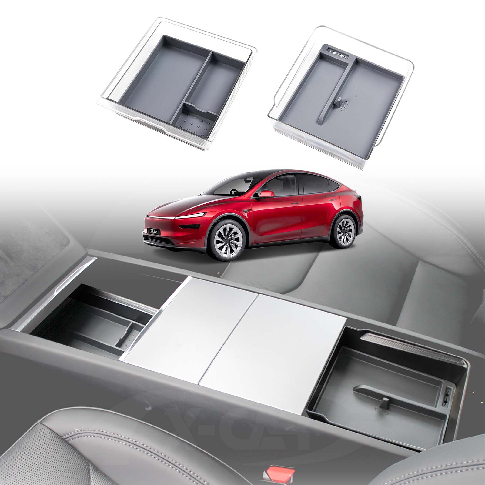 Tesla Model Y Juniper Centre Console Organiser Tray Storage Container with Silicone Mat 2025-Onwards - Image 13