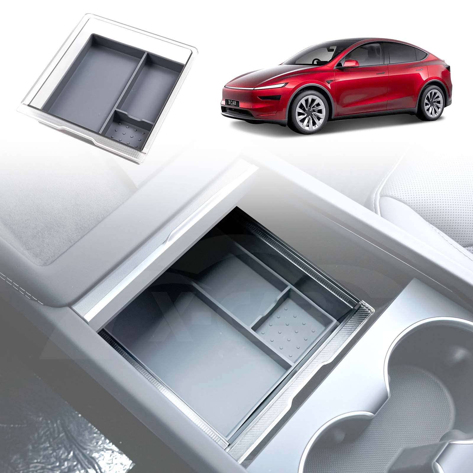Tesla Model Y Juniper Centre Console Organiser Tray Storage Container with Silicone Mat 2025-Onwards - Image 14