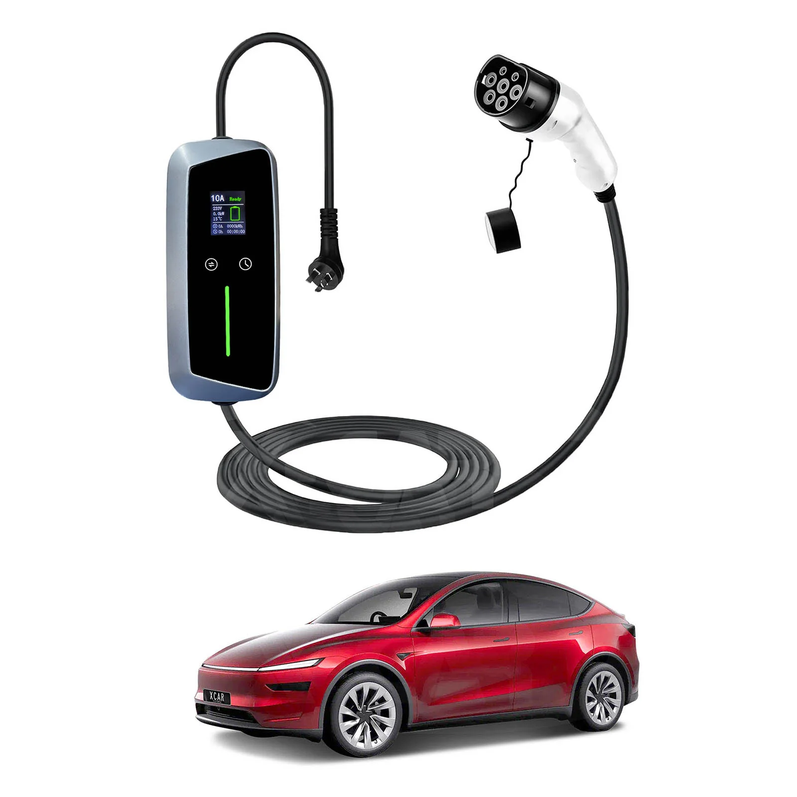 Tesla Model Y Juniper Type 2 Portable EV Charger 10 Amp 2.4KW AU Plug 5 Meters