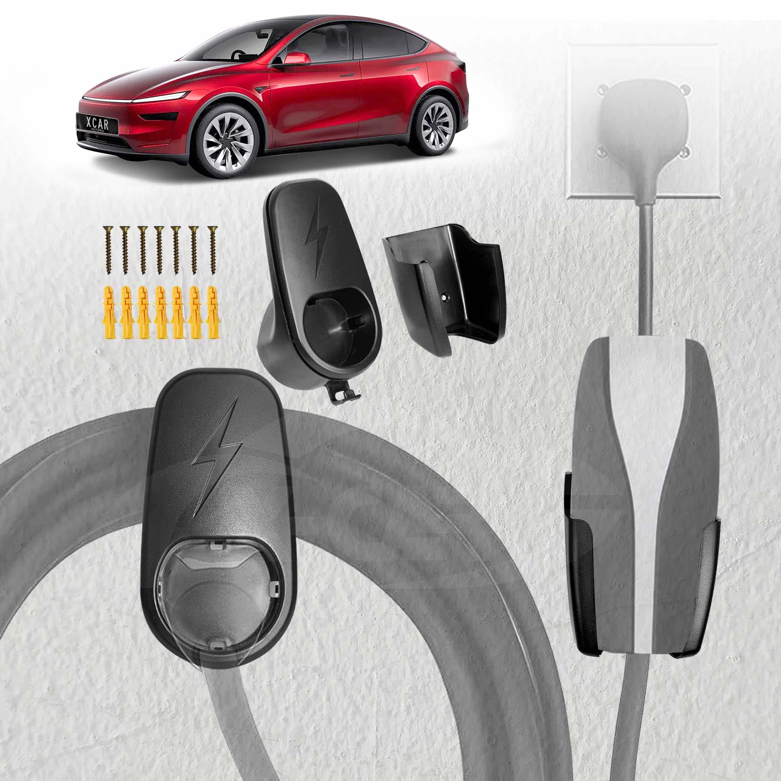 Tesla Model Y L 6-Seat 2026-Onwards Cable Organiser Wall Mount Adapter