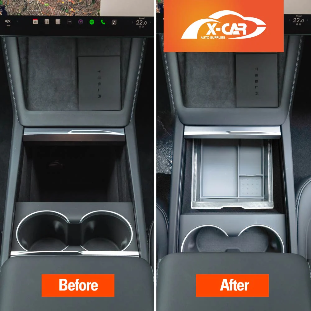 Tesla Model Y L 6-Seat 2026-Onwards Centre Console Organiser Tray Storage Container with Silicone Mat - Image 3