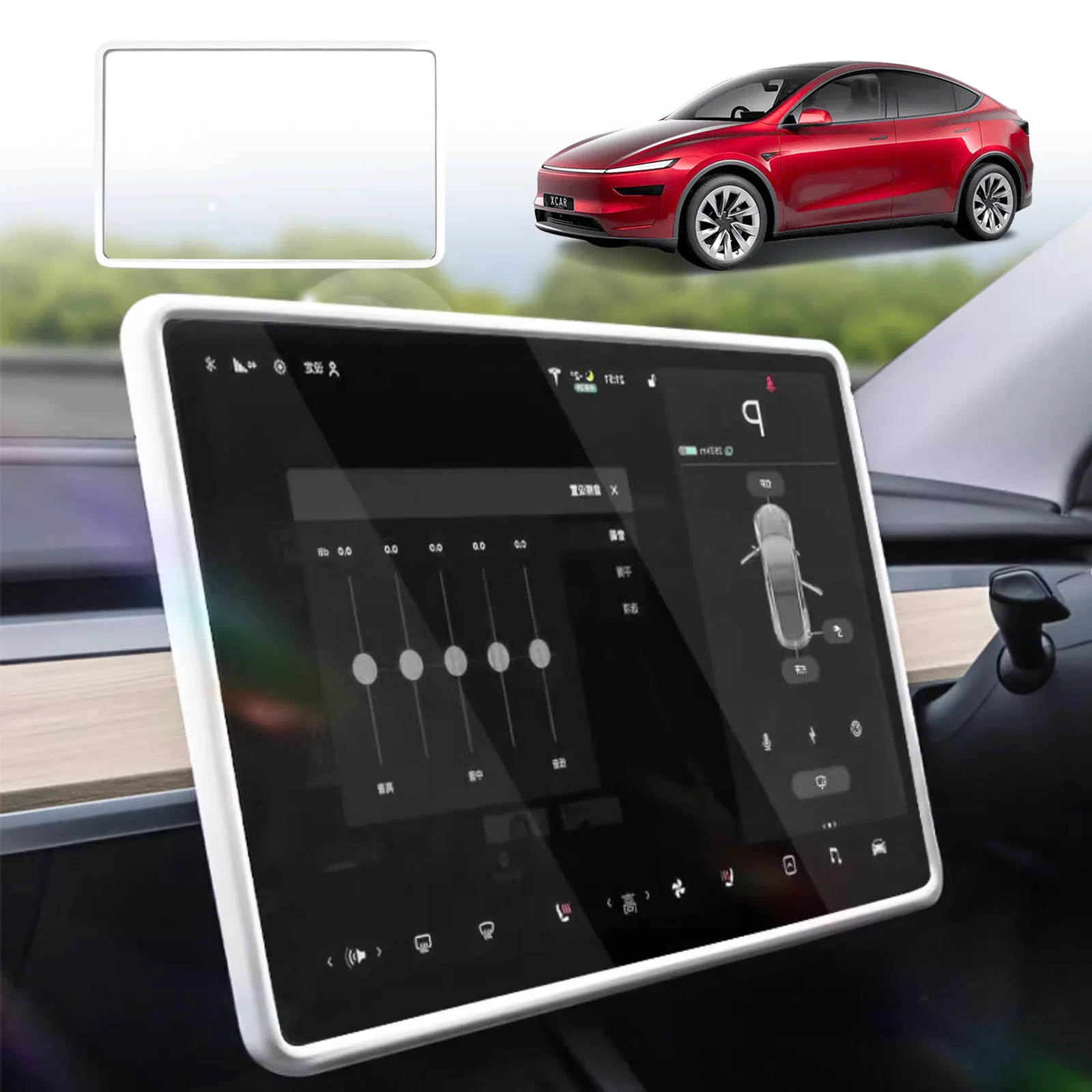 Tesla Model Y L 6-Seat 2026-Onwards Screen Protector Rearview Mirror Frame Protection Silicone Cover - Image 16