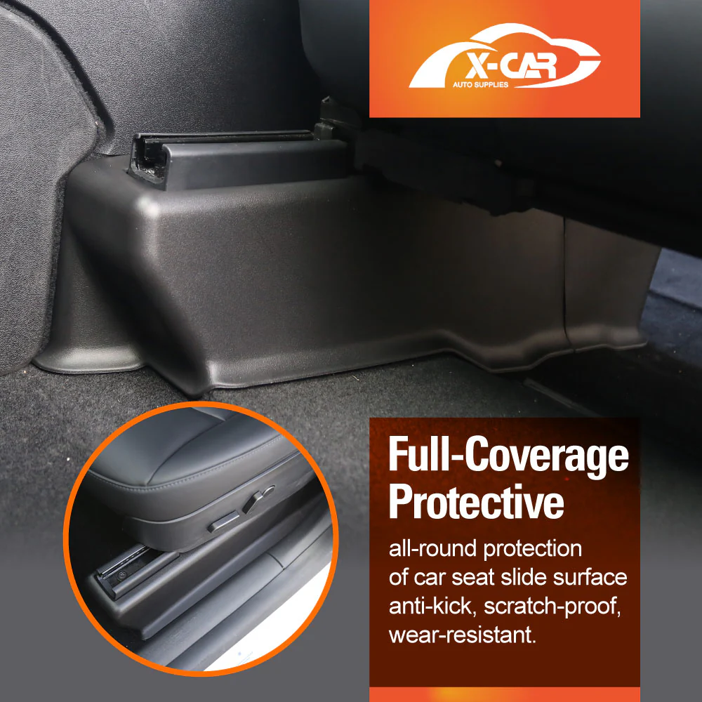 Tesla Model Y 2022-2025 Seat Slide Rail Anti-Kick Guards Protector Covers - Image 5