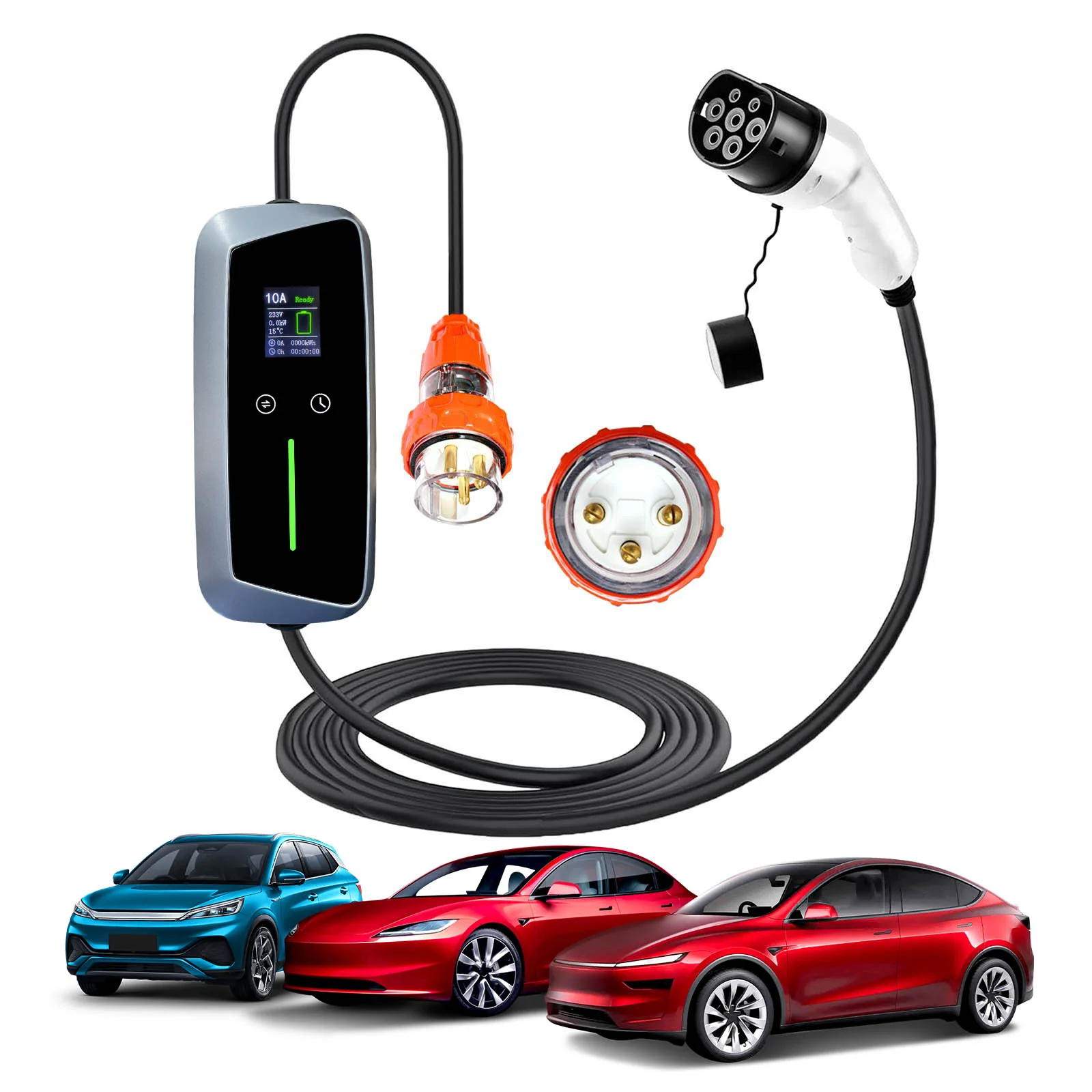 Type 2 Portable EV Charger 32 Amp 7KW 3 Pin 5 Meters for BYD ATTO3 Seal Dolphin