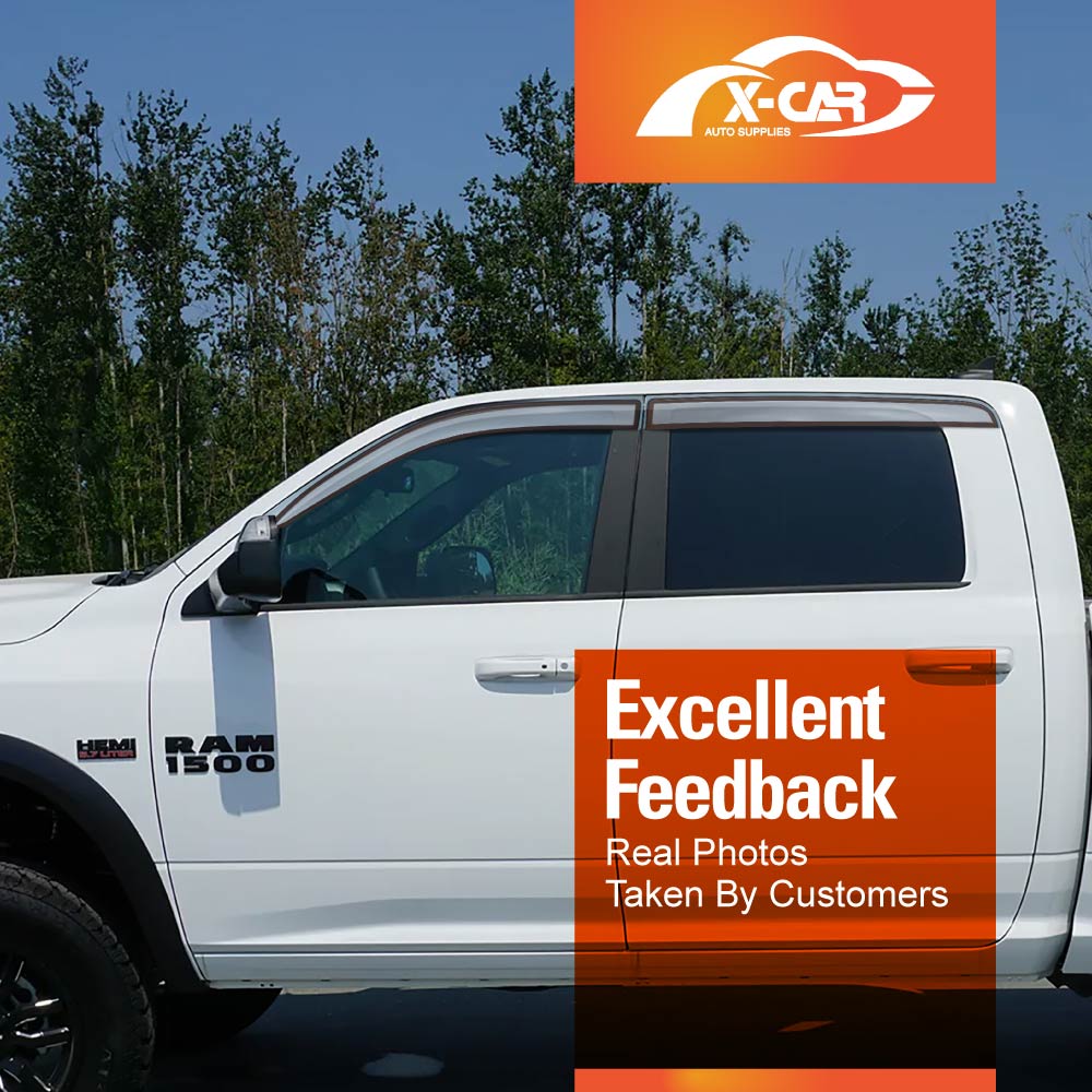 WeatherShields for Dodge RAM 1500 DS Series Crew Cab 2009-2022 Car Weather Shields Wind Deflectors Sun Visors - Image 5