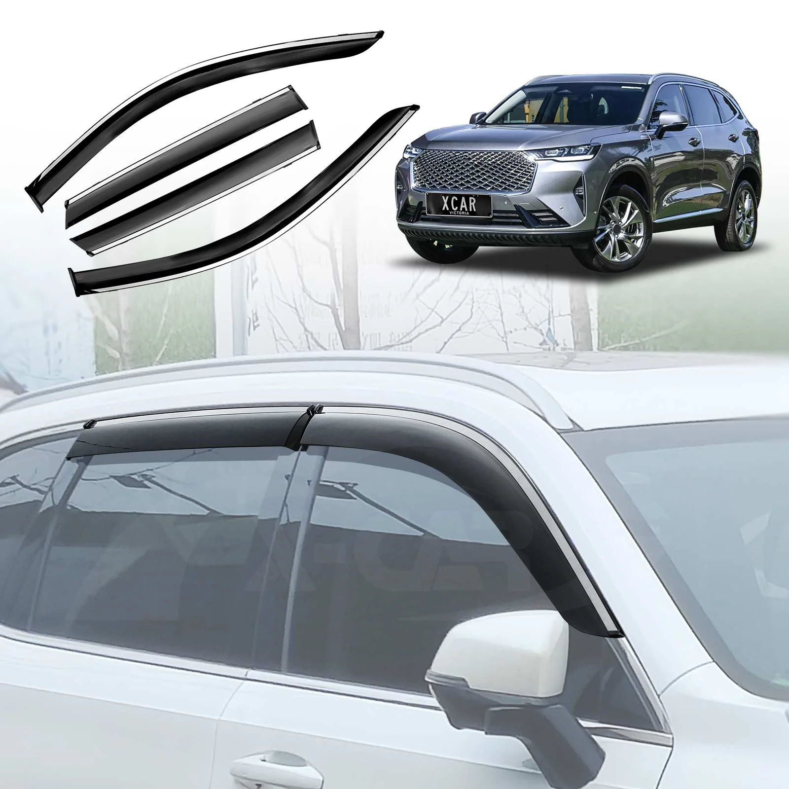 WeatherShields For GWM Haval H6 2021-Onwards Car Weather Shields Wind Deflectors Sun Visors - Image 8