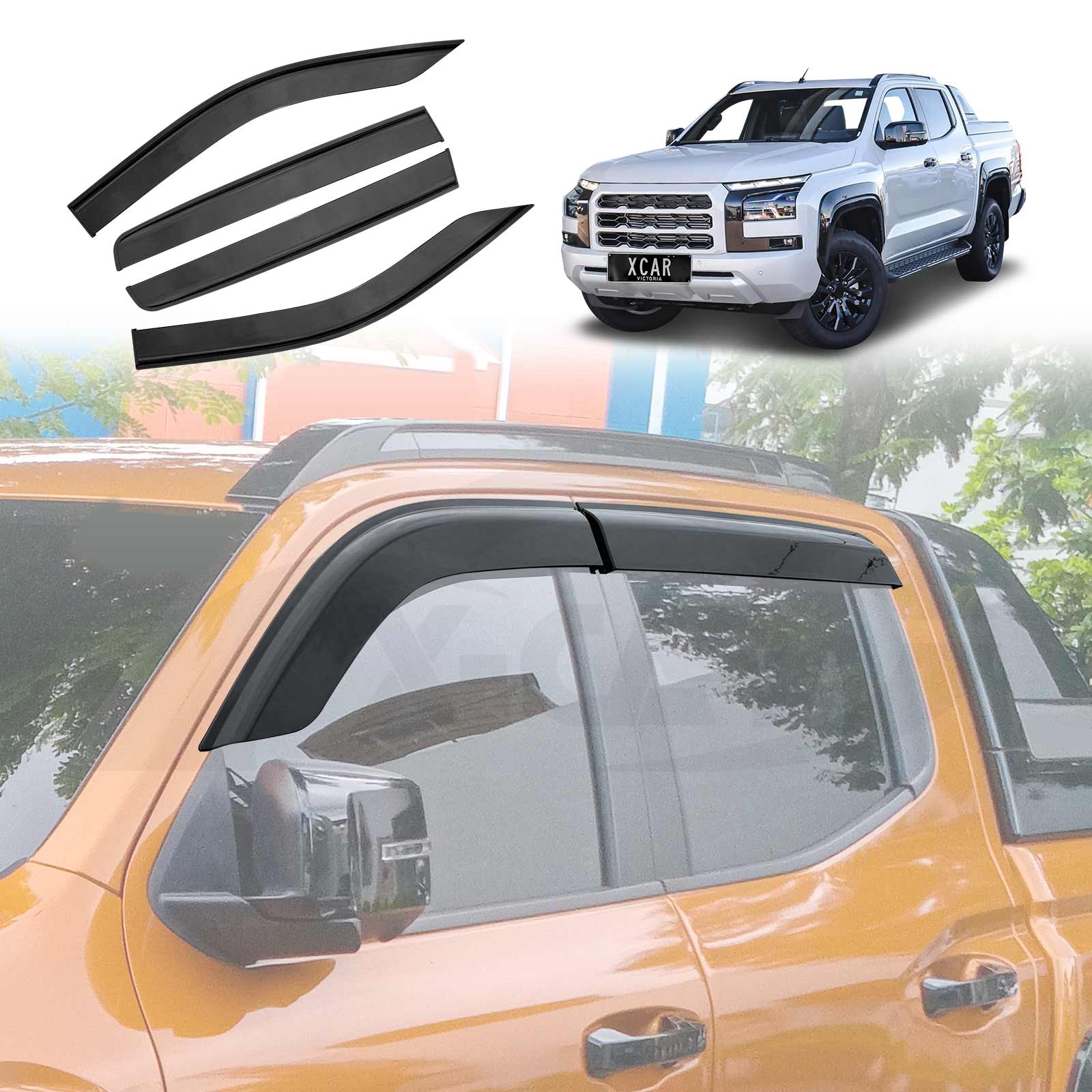Weathershields for Mitsubishi Triton MV Double Cab 2024-Onwards Car Weather Shields