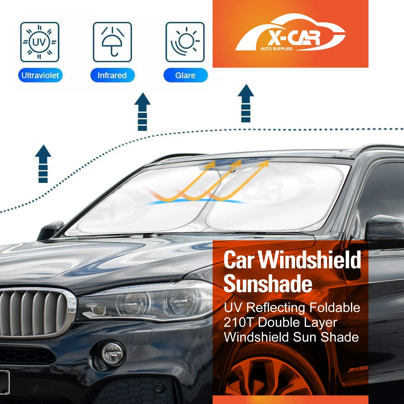WindScreen Sun Shade for BMW X5 F15 X5M F85 2013-2018 - Image 3