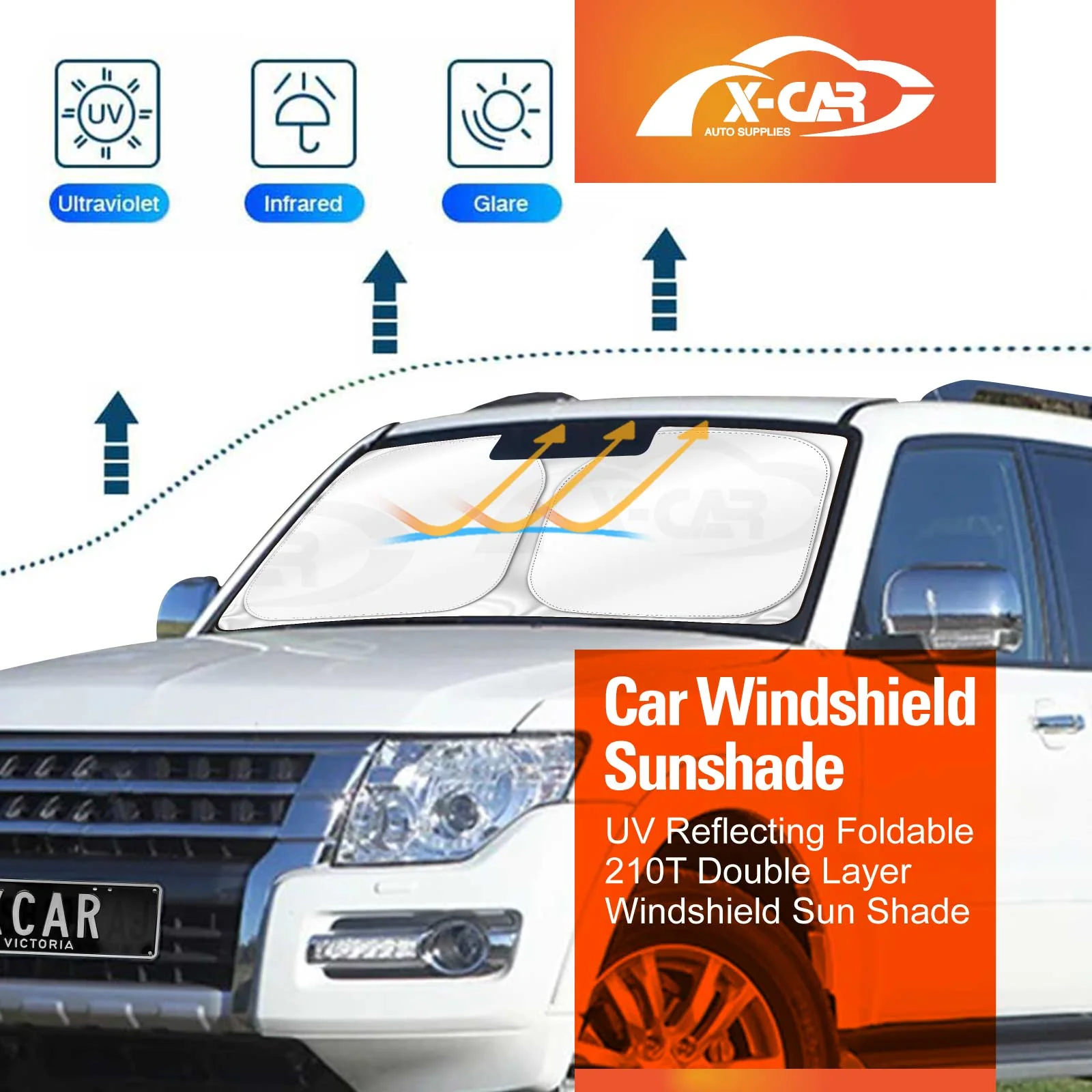 WindScreen Sun Shade for Mitsubishi Pajero 2006-2022 - Image 3