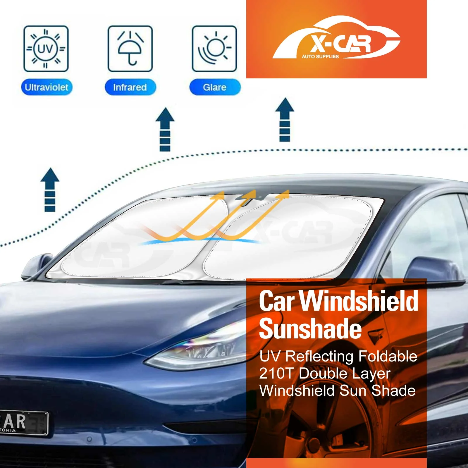 WindScreen Sun Shade for Tesla Model 3 2017-2023 - Image 7