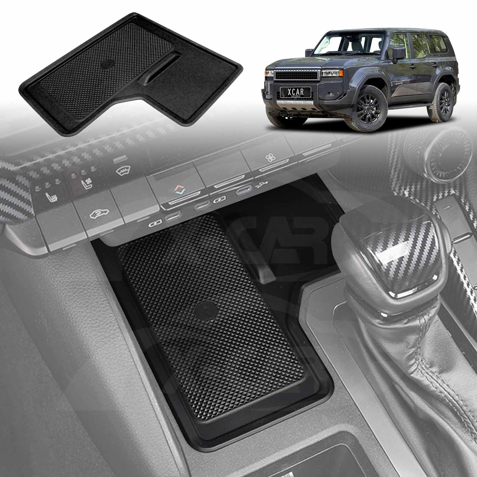 Wireless Charging Mat for Toyota Prado 250 2024-Onwards Centre Console Silicone Pad